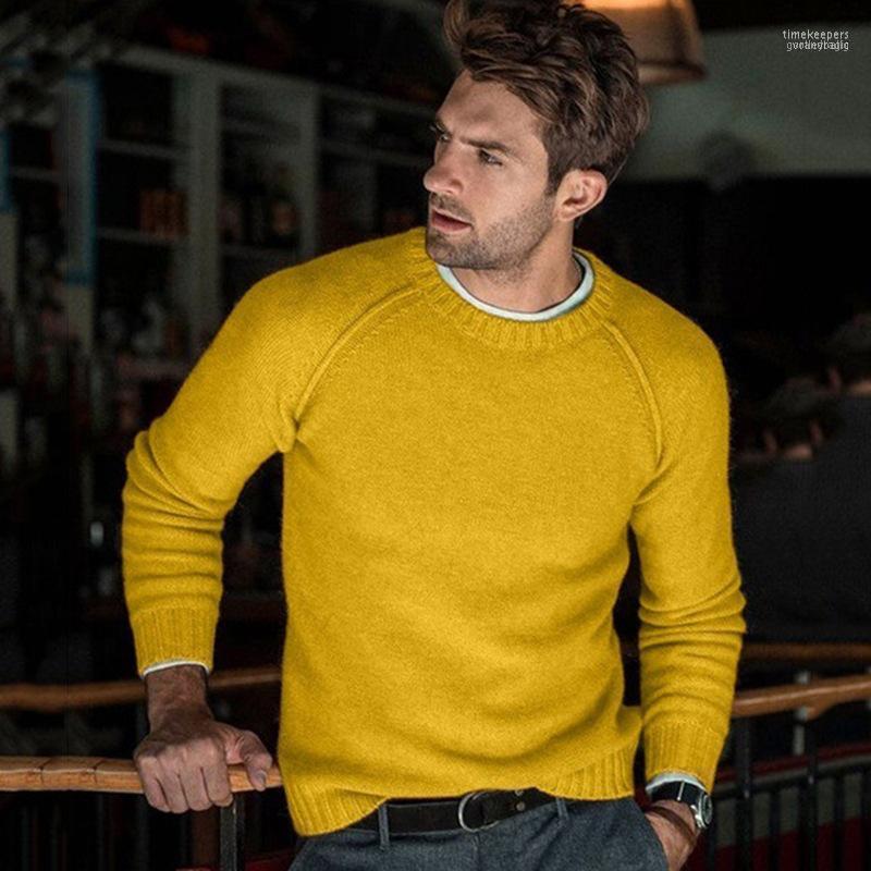 

Men' Sweaters Mens Autumn Winter Casual Loose Knitwear Pullover Long Sleeve Slim Round Neck Thick Warm Knitted 2022 Solid Sweater Time22, 08 light khaki