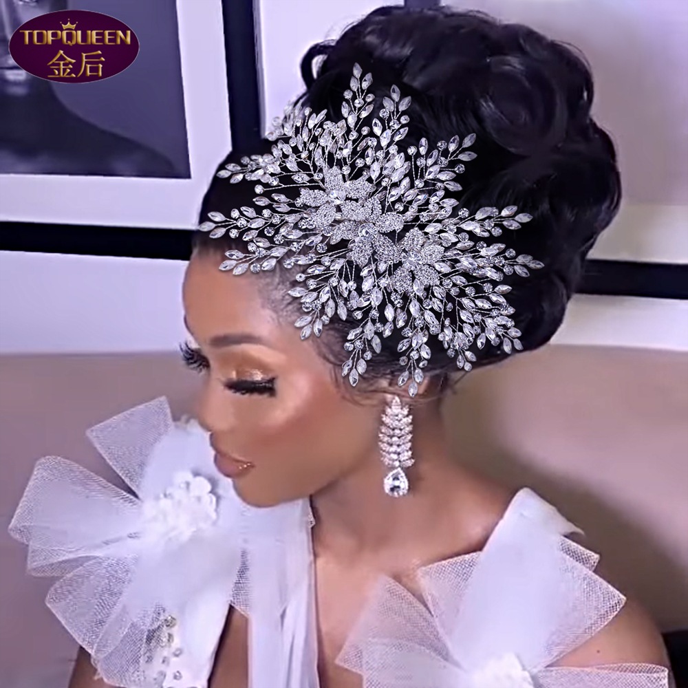 

Updo Side Crystal Tiara Baroque Crystal Bridal Headwear Crown Rhinestone with Wedding Jewelry Hair Accessories Bridal Crowns Headpieces