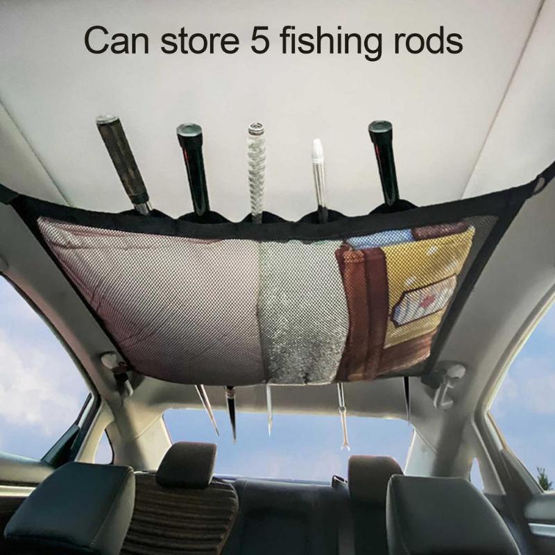 

Car Organizer Ceiling Storage Net Pocket Roof Bag Interior Cargo Breathable Mesh Auto Stowing Tidying Accessories