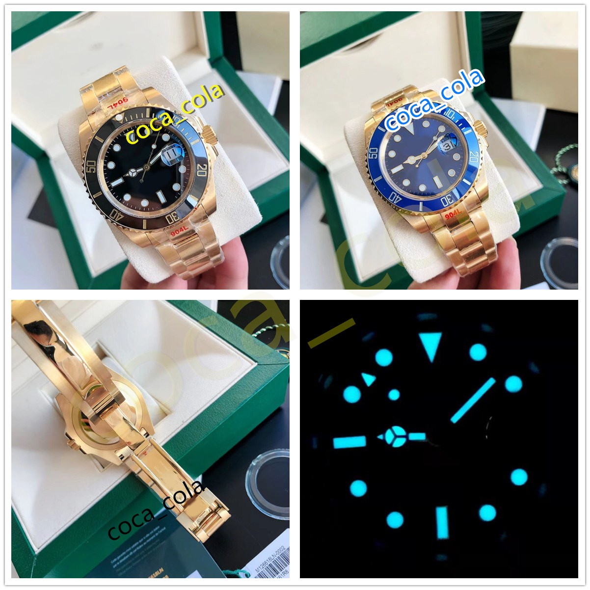 

Fashion waterproof V5 watch Ceramic 41MM 18K Yellow Gold Blue/black Dial japan Movement Automatic Mens Watch 904 Steel Men's Luminescent Wristwatches
