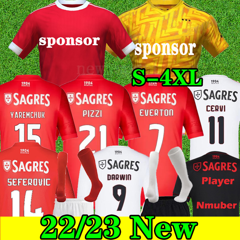 

S-4XL22 23 Pizzi soccer jerseys fans player version OTAMENDI GRIMALDO 2021 2022 2023 RAFA jota Ruben T SEFEROVIC PEDRINHO men kit socks full sets football shirt Men Top, 21 22 home