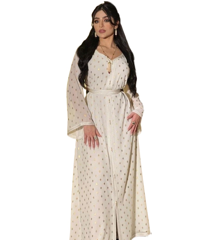 casual Dresses Fashion Muslim Dubai Abaya Dress For Women Purple Polka Dot Gold Stamp Arabic Djellaba Moroccan Kaftan Turkey Islamic Clothin t8Bu-image-790084878
