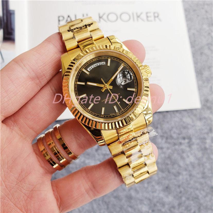 Deenu1-New Men's Watch Automatic mécanique 41 mm mode complet en acier inoxydable étanche double calendrier Montre de Luxe P248B