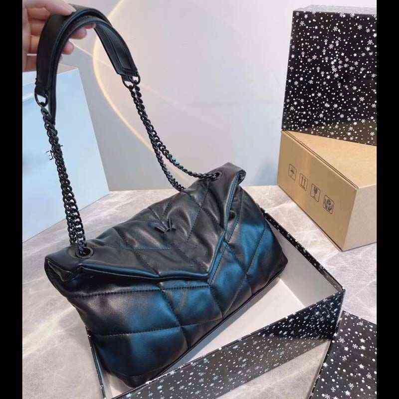 

Handbag Paris Designer Brand Luxury Chain Tassel Shoulder Bag Siant Lourent Manhattan Niki Women's Trendy Leather Retro Versatile Lady Purse TAK0, Black gold button