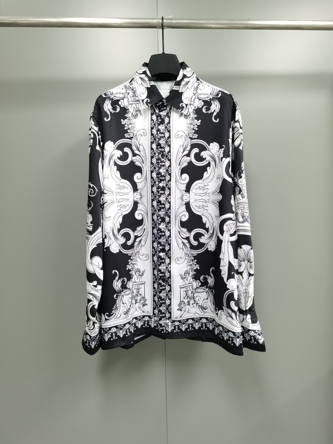 

Autumn and winter 2022 new designer shirt US size fashion shirts high quality printed design luxury silk shirt for men, Multi