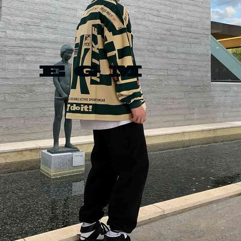 

Correct version us cpfm co branded long sleeved polo shirt for men women loose fit in autumn winter ins burst, Picture color