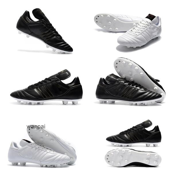 

Mens Copa Mundial Leather FG Soccer Shoes Discount Soccer Cleats 2015 World Cup Football Boots Size 39-45 Black White botines futbol, Color black#