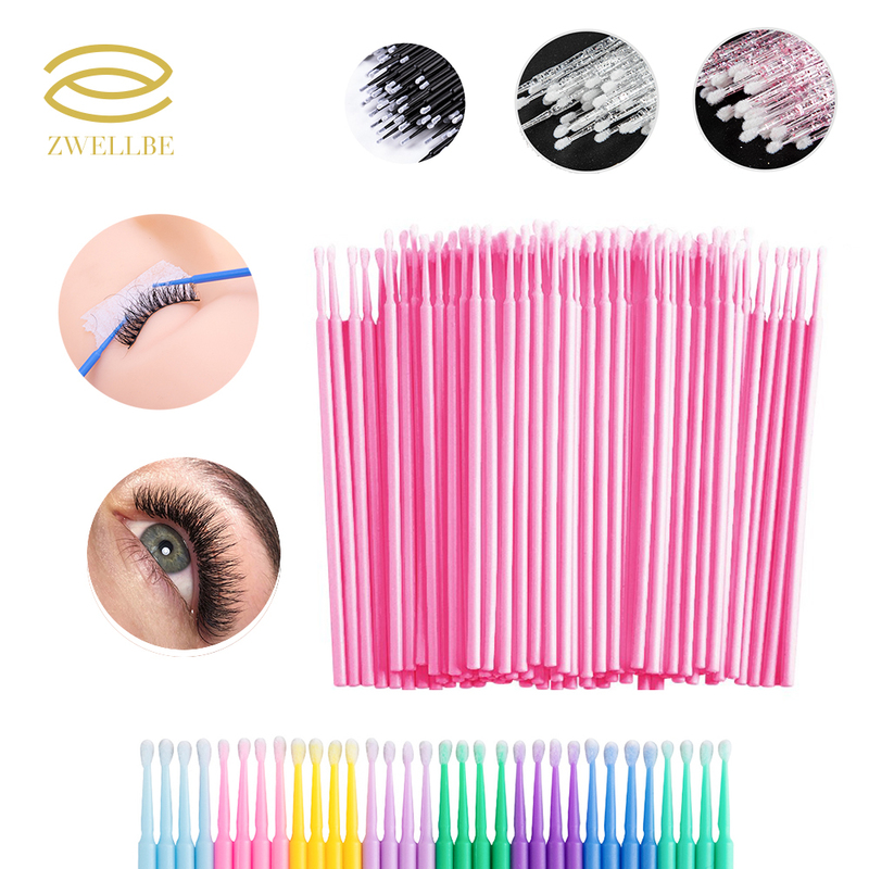 

100Pcs bag Disposable MicroBrush Eyelashes Extension Individual Lash Removing Swab Micro Brush For Eyelash Tools 220524