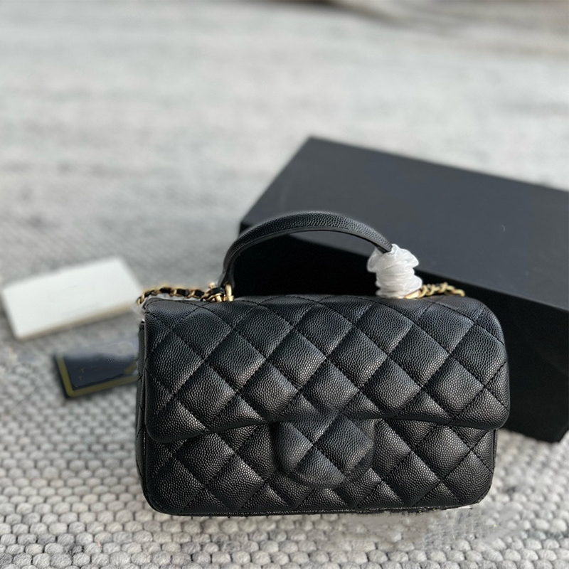 

2022 Top Quality Classic Flap Clutches Fashion Bags Women's Luxury Designer Bag Quilt Leather Shoulder Chains Wallets Crossbody Purses messenger bag Totes handbag, Black