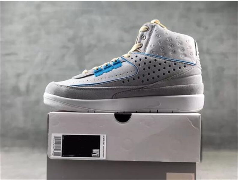 

Mens Shoes Jumpman 2 Union LA Retro SP Grey Fog Basketball Shoe Top Quality Sports Sneakers Color Grey fog/Siren Red-light Smoke-Grey Size, Box