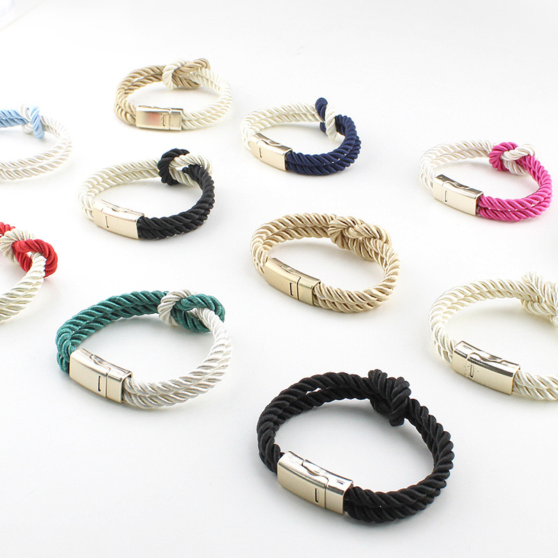 

my1 Magnetic buckle twist rope bracelet fashion personality trend wild lettering bracelet SKU12374