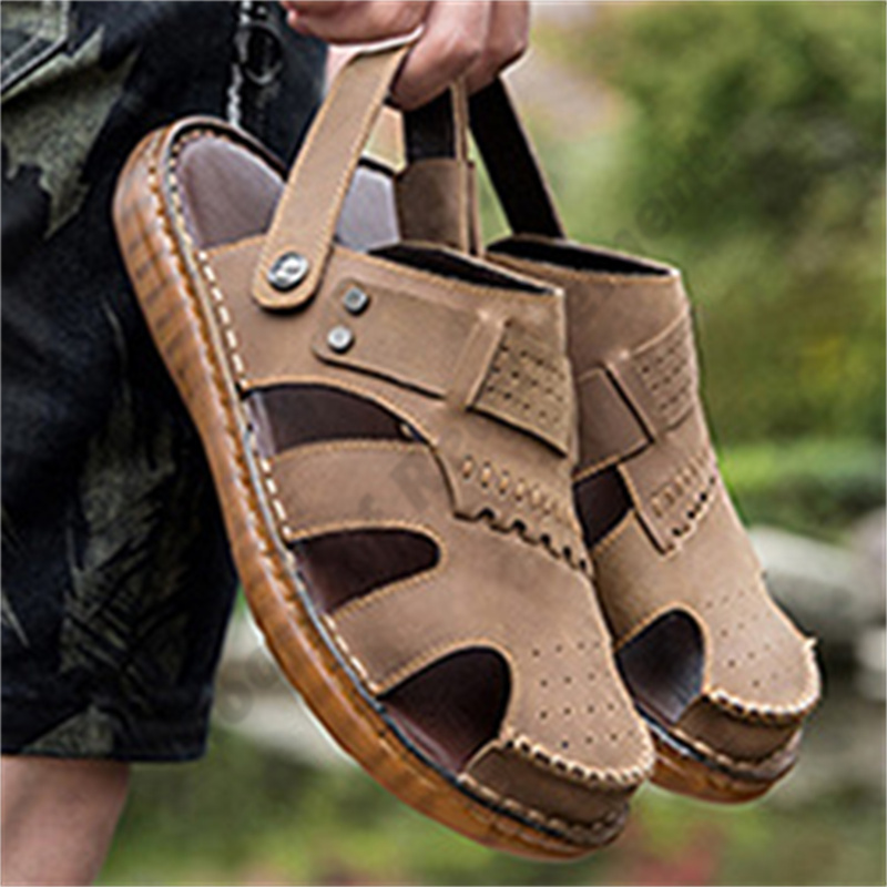Grande taille 6 sandales hommes 2022 été nouveau respirant orteil sandale loisirs de plein air chaussures de plage décontractées 605 Pure GZ5554