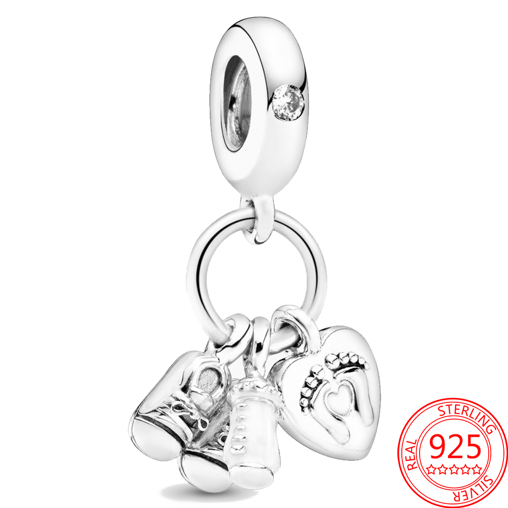 Charm New Popular 925 Sterling Silver Pendant Spot Striped Beading Fit Original Pandora Bracelet DIY Gift Ladies Jewelry Pendant