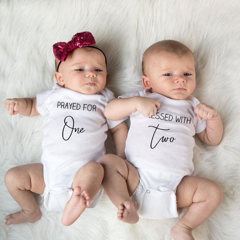 

Rompers Twin S Prayed For One Blessed With Two Body Suit Twins Boys Girls Bodysuits Born Playsuit Casual JumpsuitRompers RompersRompers, Null-srpwh-