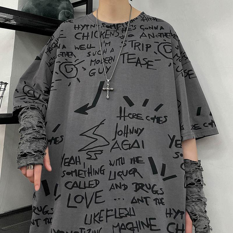 

Men' T-Shirts Goth Oversized Men Women Y2k Style Man Summer Tees 2022 Graphic Printed Cotton Male Casual Tshirt Tops 3XLMen, Khaki