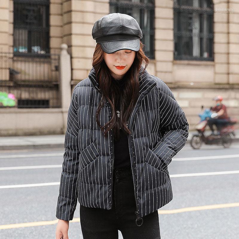 

Women' Down & Parkas 2022 White Duck Jacket Korean Version Of Loose Bread Striped Short Small Authentic Female Guin22, Black