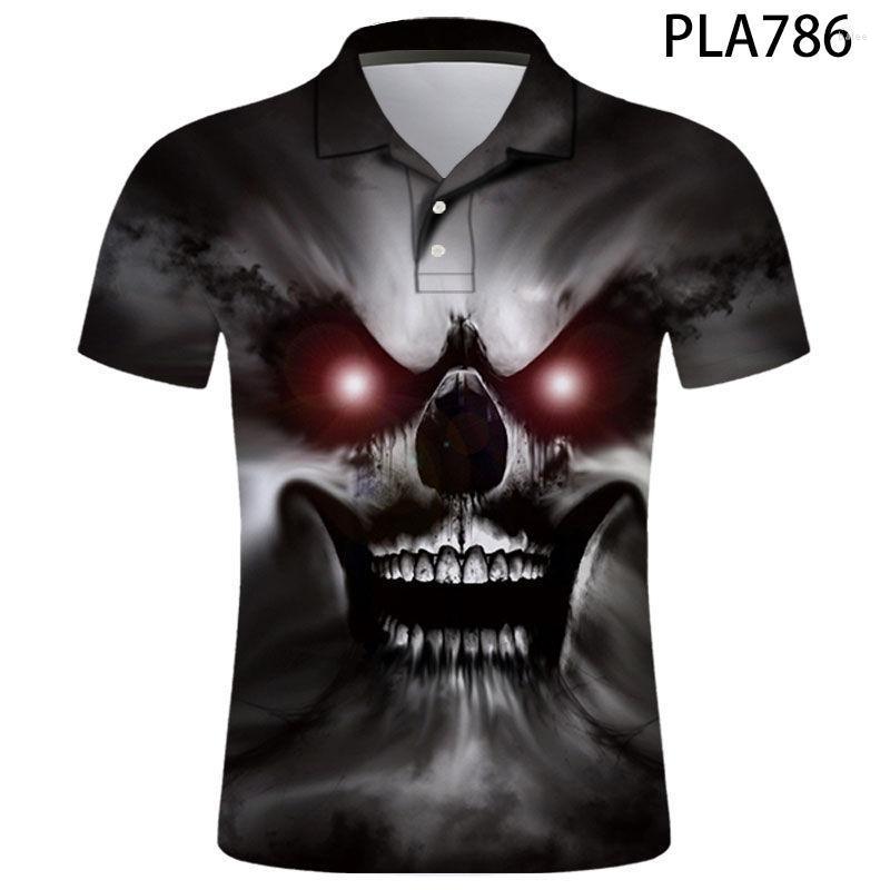 

Men's Polos Summer Skull Shirt 3D Printed Casual Hombre Camisas De Men Fashion Short Sleeve Streetwear TopsMen's Men'sMen's, Pla781