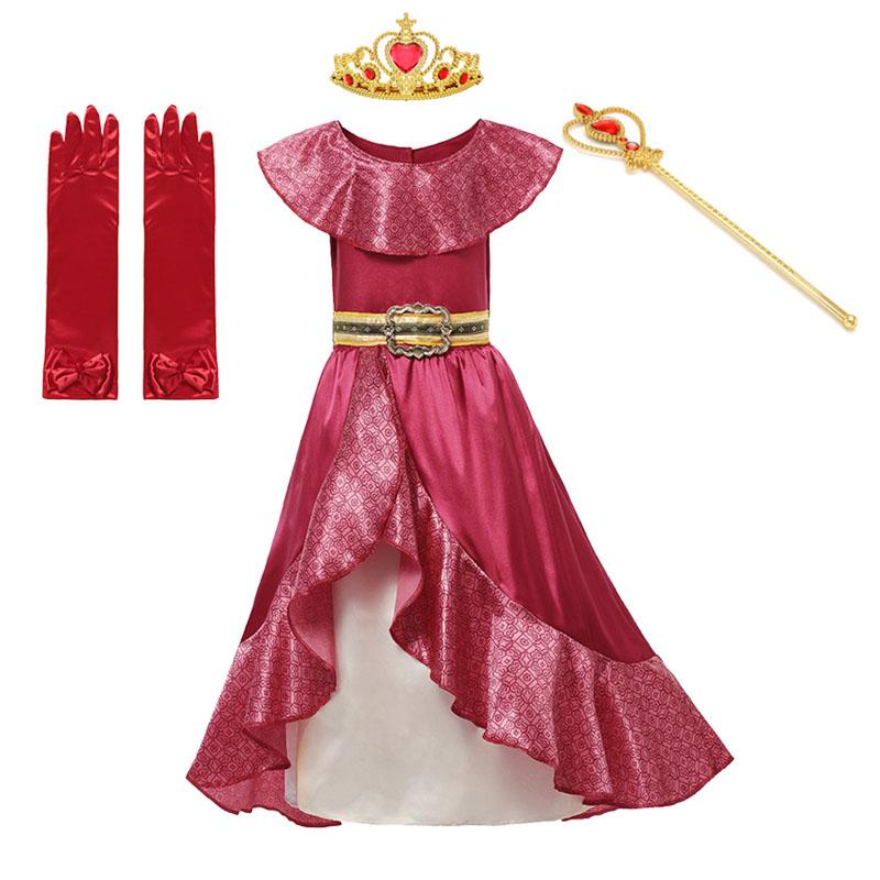 

Girl's Dresses Girl Classic Princess Red Elena Kids Dress Up Cosplay Costume Sleeveless Halloween Ball Gown Outfits Fantasy, Dress 1
