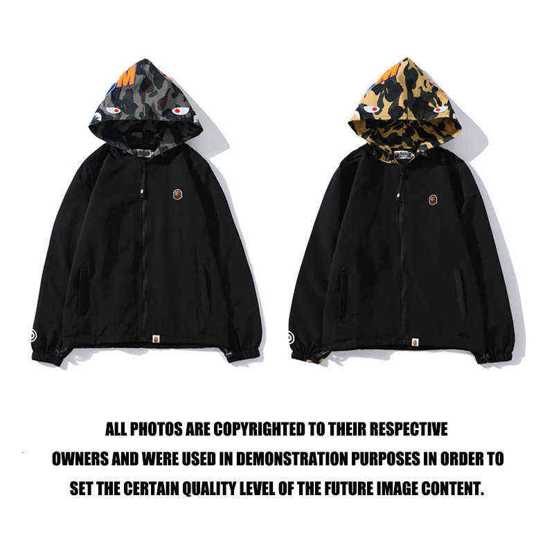 

and Men's Women's Fashion Br Shark Head Camouflage Hat Windbreaker in Autumn Winter of, Dark green