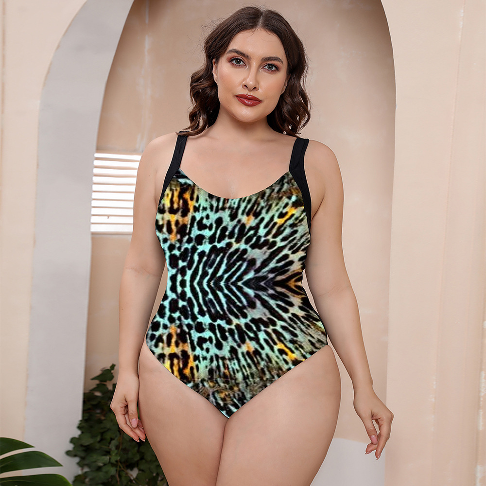 Womens Plus Size Swimwear fashion swimsuit swimwear swim beachwear Siamese Multi-color one-piece printing no Bra underwire support summer swimsui