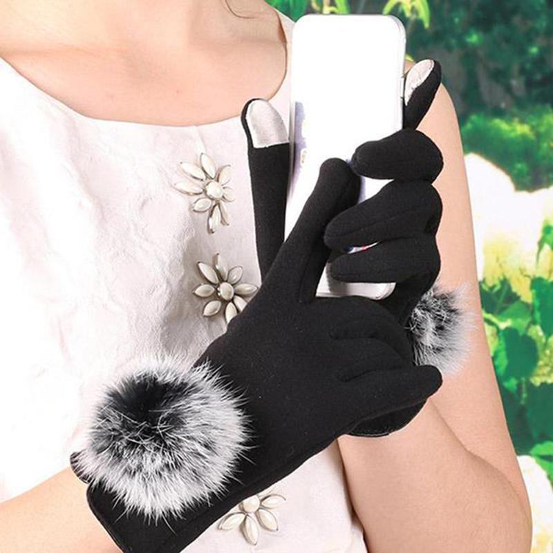 

Five Fingers Gloves Winter Women Touchscreen For Cold Weather Chenille Warm Cable Knit Elastic Cuff Texting Thermal Sets Driving