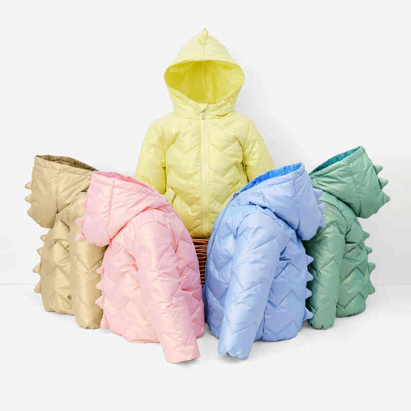 

Baby Girls Hooded Down Jackets For Kids Jackets Autumn Boys Solid Warm Jacket Toddler Girl Zipper Jacket Outerwear J220718, Pink