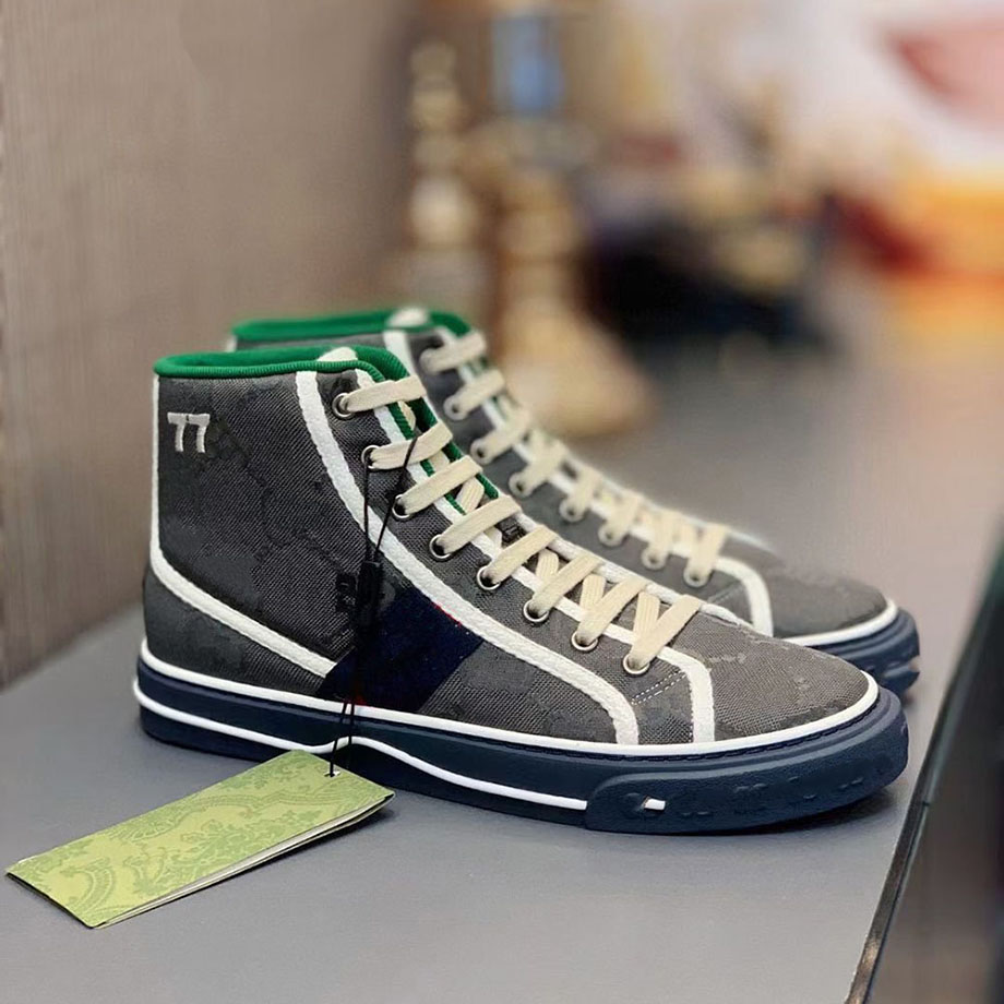 Designers Tennis 1977 Sneaker Luxurys Toile Chaussure Lavé Jacquard Denim Chaussures Femmes Hommes Entraîneur Ace Semelle En Caoutchouc Brodé Vin