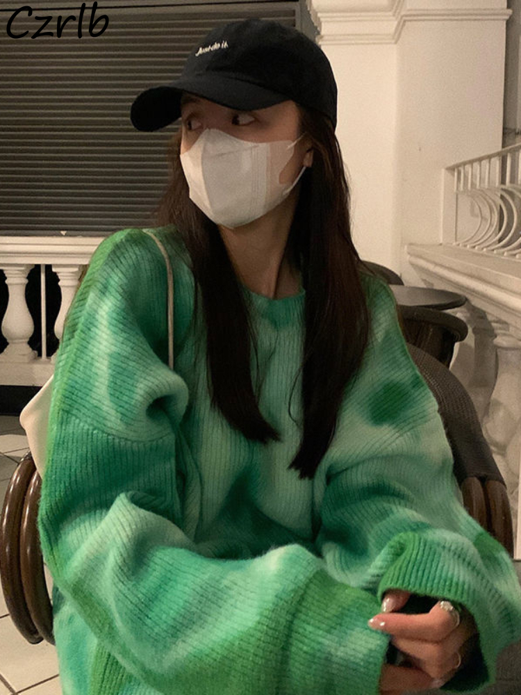 

Pullovers Women Simple Stretchy Harajuku Cozy Warm Winter All-match Casual Trendy O-neck Loose College Young Korean Fashion Ins, Green