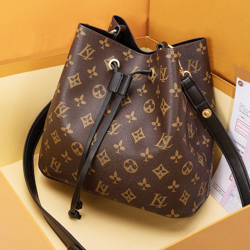 

Brown plaid designers Sale Vintage Bucket Handbag Women bags Handbags Wallets for Leather Chain Bag Crossbody and Shoulder M44022 millionaire Shoulder Bags, Brown flower - pink inside