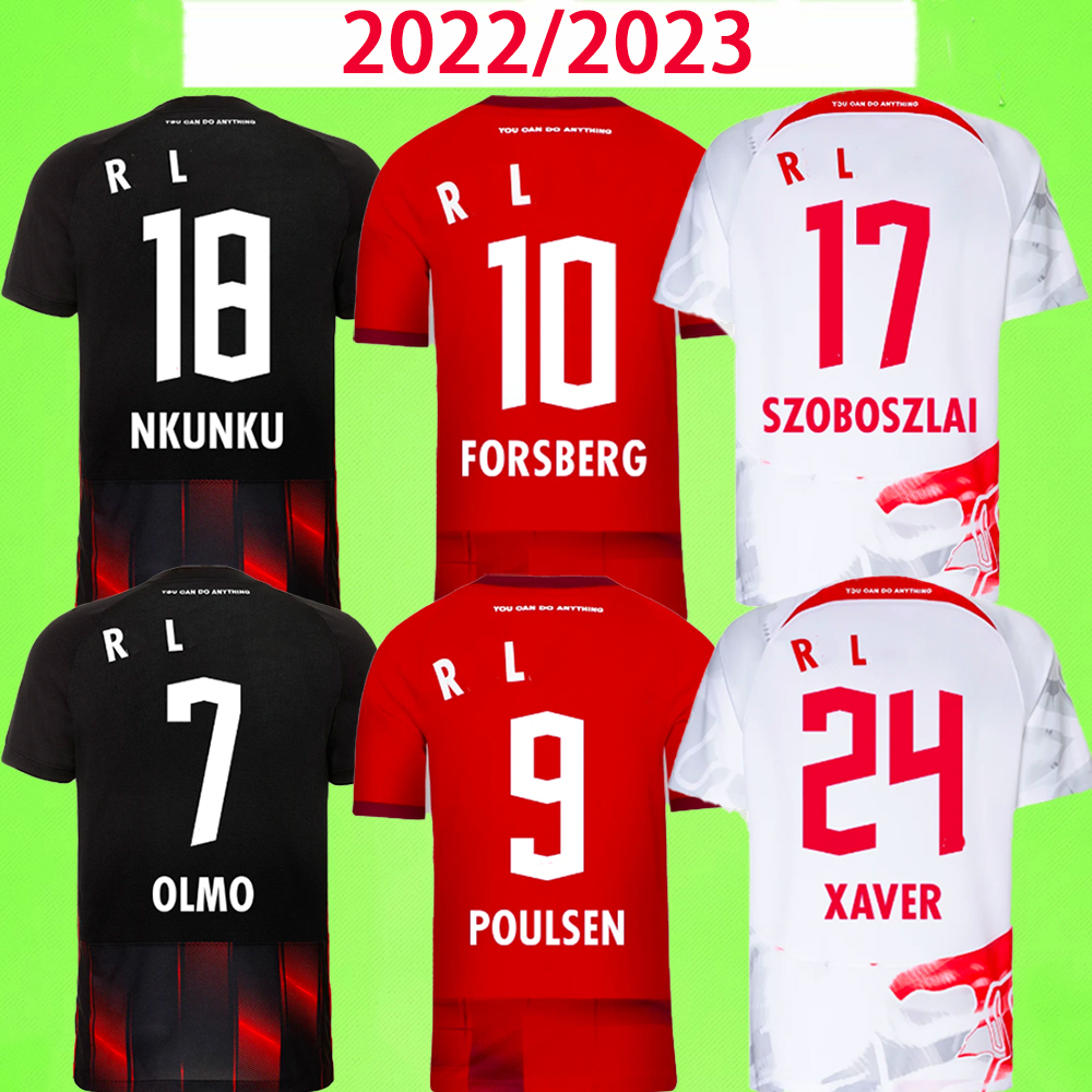 

Leipziges 2022 2023 Soccer Jerseys home away third RB SILVA OLMO NKUNKU POULSEN HAIDARA XAVER ADAMS SZOBOSZLAI LAIMER NOVOA 22 23 RBL Football Shirts kids Kit Uniform, 2022/2023 away