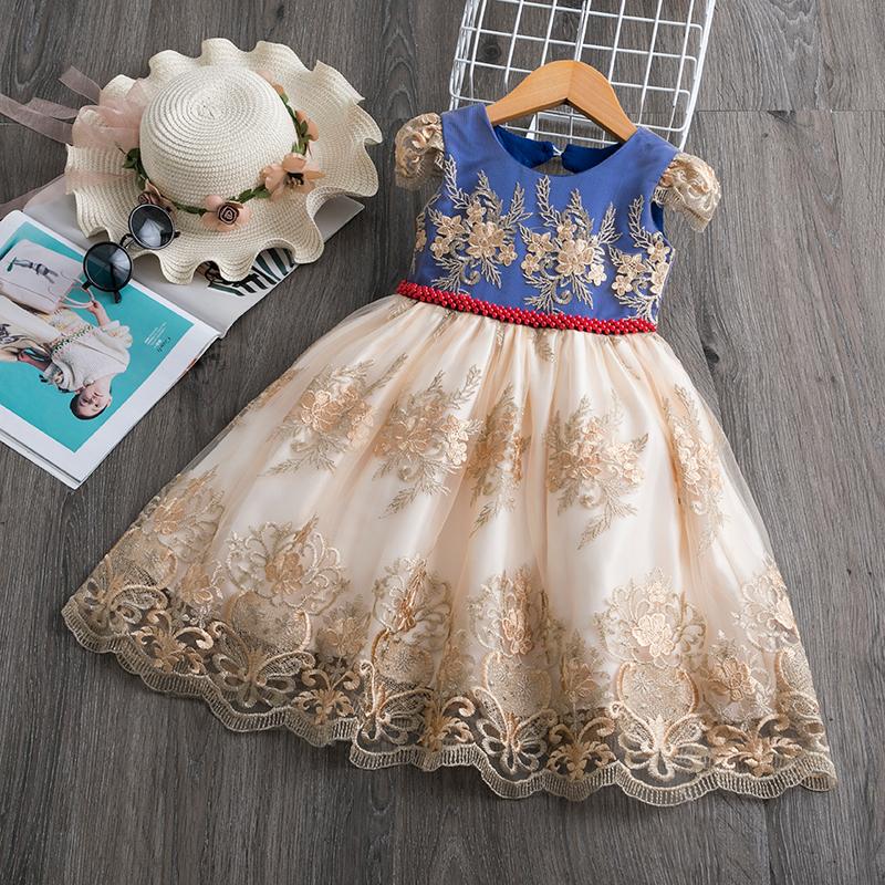 

Girl's Dresses Baby Girl Prom Gown Princess Dress Bow Ball Birthday Costume Flower For Weddings 4-10y Children ClothesGirl's, As picture