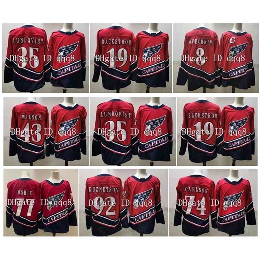 Xfl2020 95 2021 Reverse Retro Jersey 8 Alex Ovechkin 35 Henrik Lundqvist 43 Tom Wilson 92 Evgeny Kuznetsov T.J. Oshie Hockey