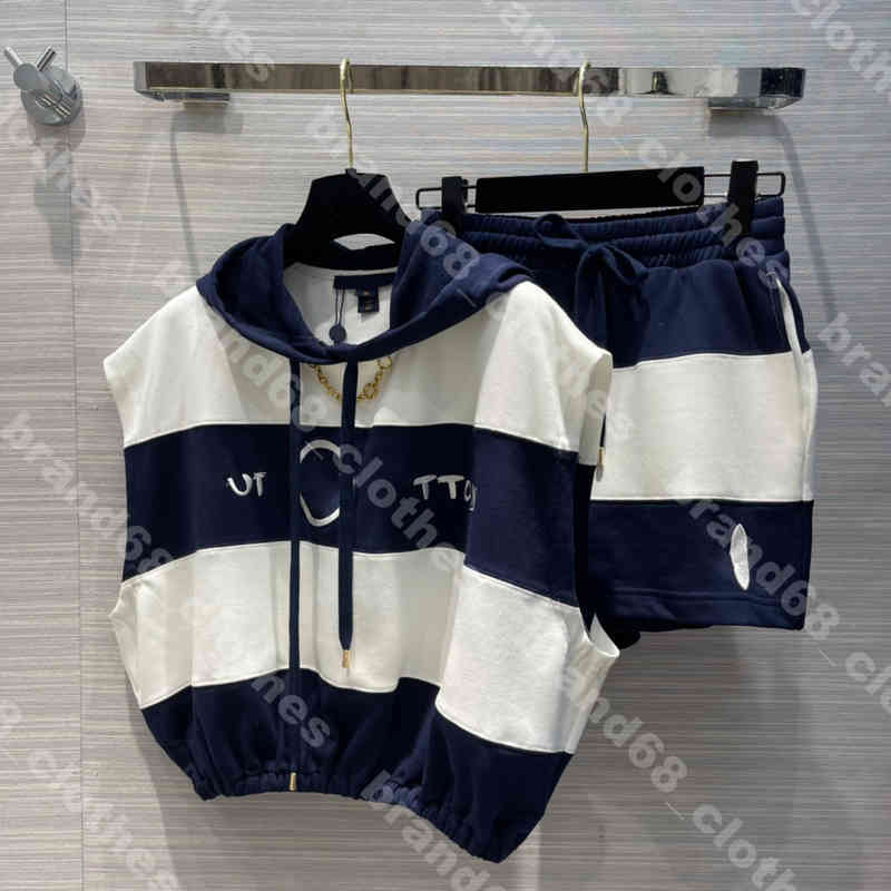 femmes à capuche gilet survêtement casual sports hoodies shorts deux picee costume louisclothes marque logo tops survêtements de luxe vêtements f