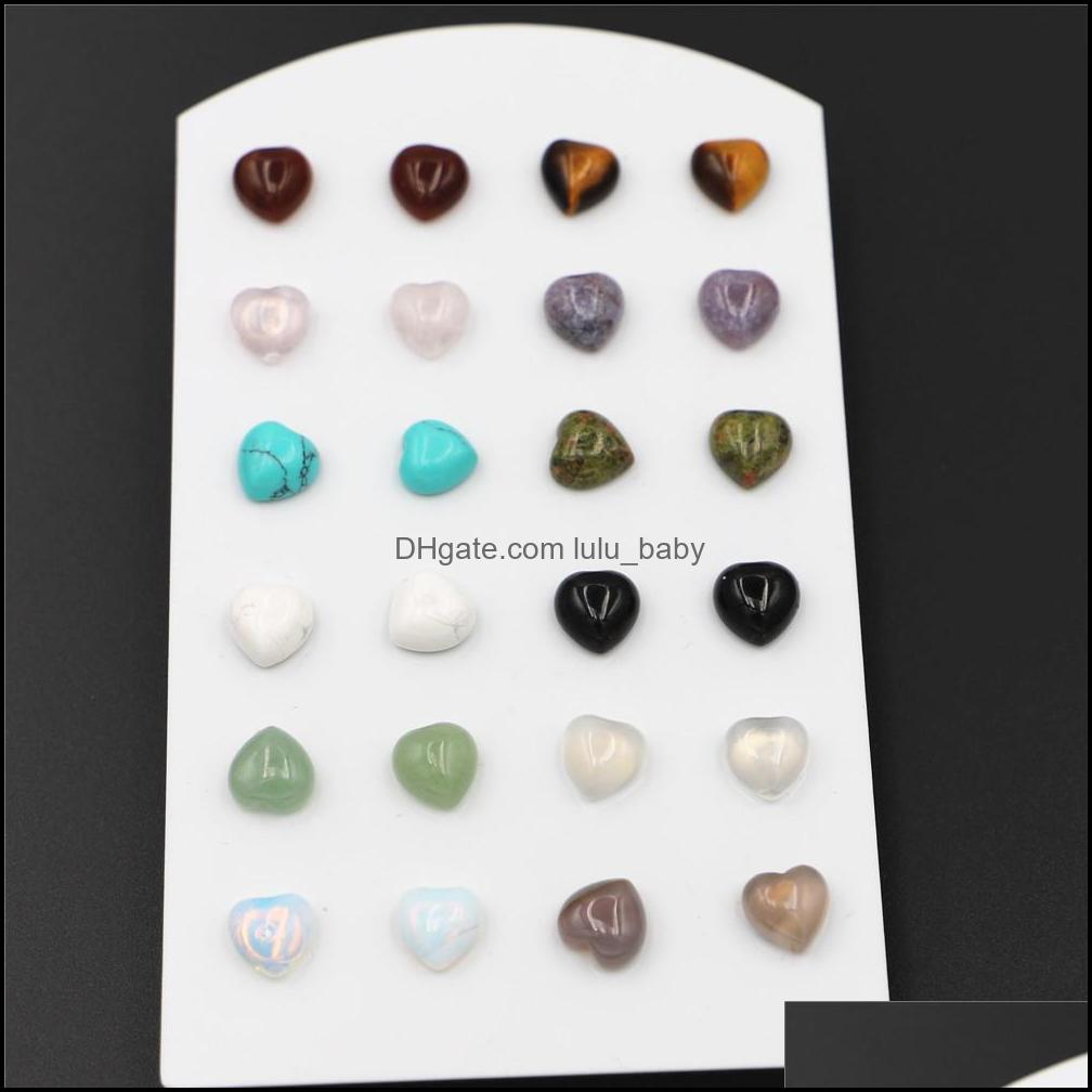 

Stud Earrings Jewelry 8X8Mm Natural Stone Crystal Tiger Eye Rose Quartz Turquoises Amethyst Red Agate Beads Earring For Women Drop Delivery