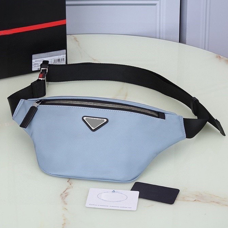 

Top Ladies Men's Casual Waist Bags Zipper Chest Bags Designer Women's Fashion Nylon White Leather Bag Shoulder Wallet 47