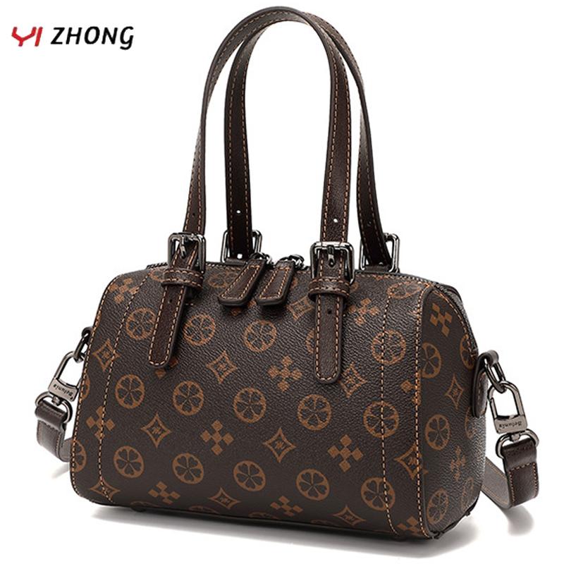 

Boston Pillow Bags Handbags Luxury Designer For Women High Quality Messenger Bag Vintage Print Pattern Totes, Brown