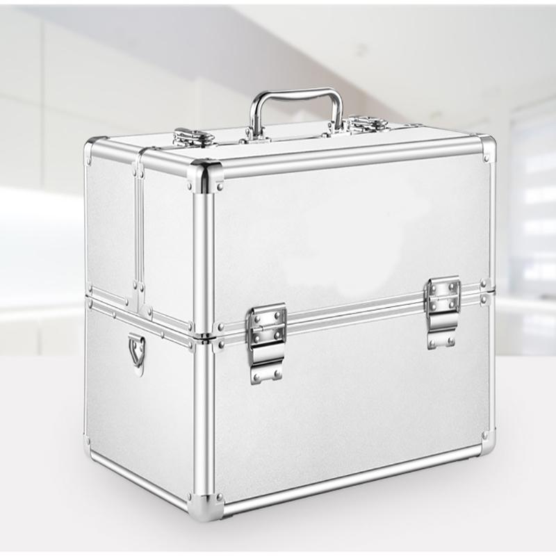 

Suitcases Aluminium Metal Household Full Set Box Family Large Multi-Storey Emergency Care Double Open Three Floors