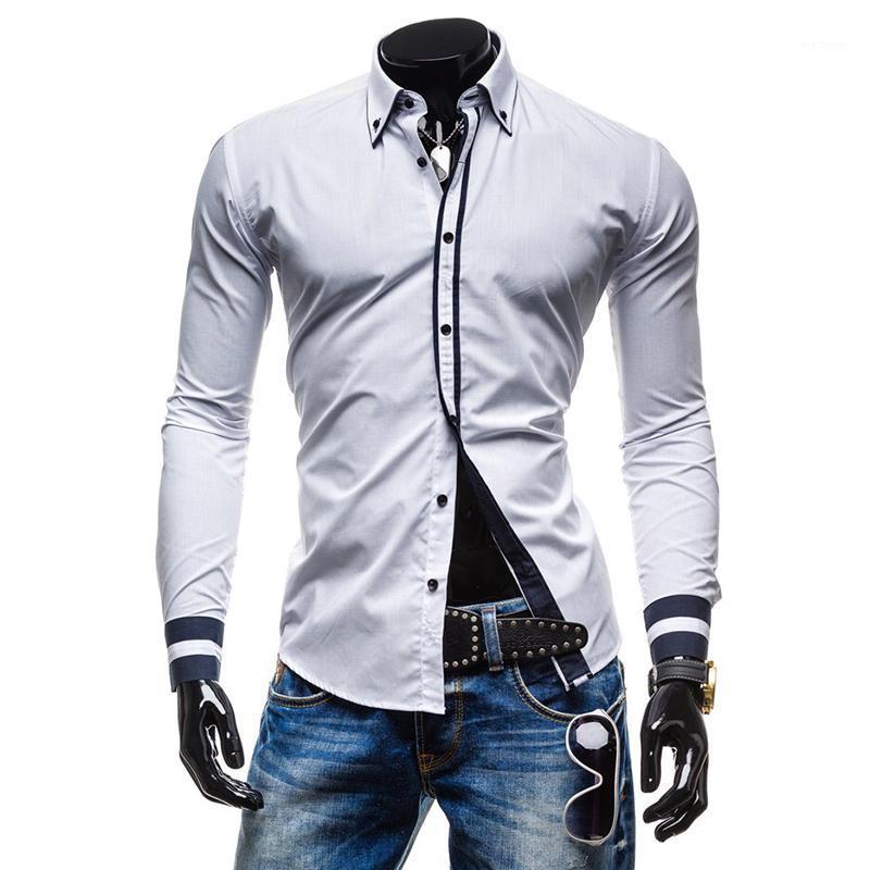 

Men's Casual Shirts High Quality Slim Long-sleeved Shirt 5 Colors Optional Loose Lapel Boutique Design Luxury