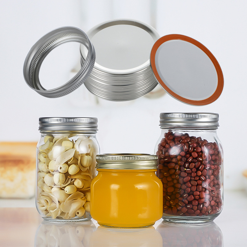 

Drinkware Lid Mason Jar Tinplate Canning Lids 70MM 86MM Regular Mouth Bands Split-Type Leak-proof Covers with Seal Rings