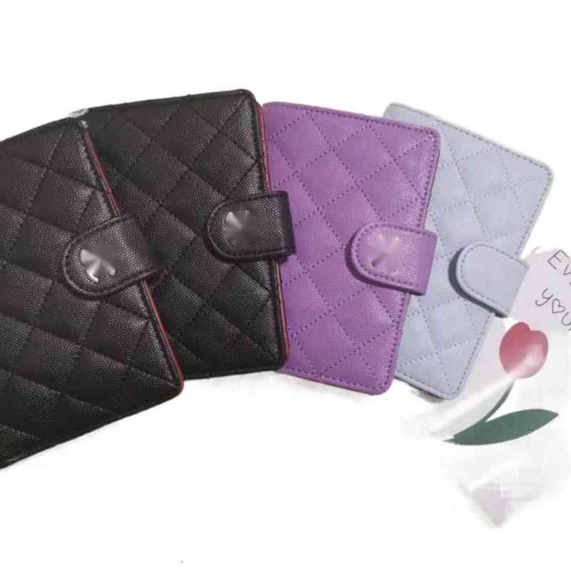 

High Quality Brand design Letter Quilted CC chain short wallet lambskin women's le boy pocket caviar Leather zipper card pack coin Purse Clutch Pouches 015, Lake green gold logo