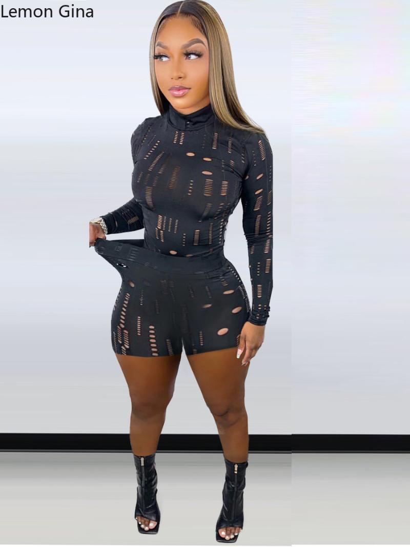 

Women' Tracksuits Lemon Gina Hole Active Women Set Long Sleeve T-shirt And Shorts Suit Tracksuit Two Piece Fitness Outfit Black, Pants set