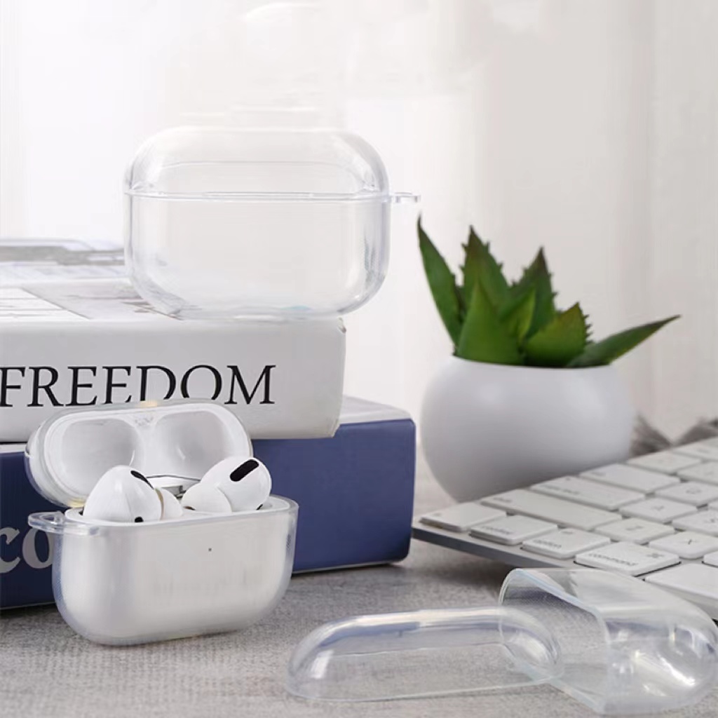 

For Apple AirPods Pro 2 Pro2 AirPodsPro Earphone Glossy Snap Case Crystal Invisible Ultra Thin Hard PC Cover Clear Protect Shell ship, White