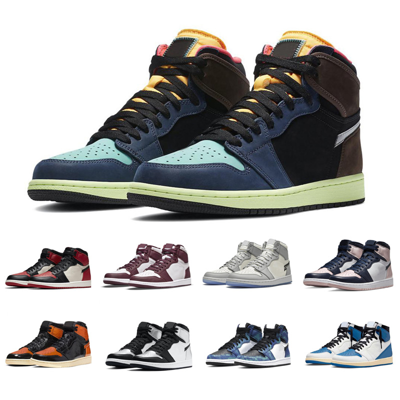 

2022 Men Women Basketball Shoes 1s 1 Bred Patent University Blue Varsity Bred Digital Pink Smoke Grey Outdoor Mens Trainers Sports Sneakers 36-47, Dark marina blue