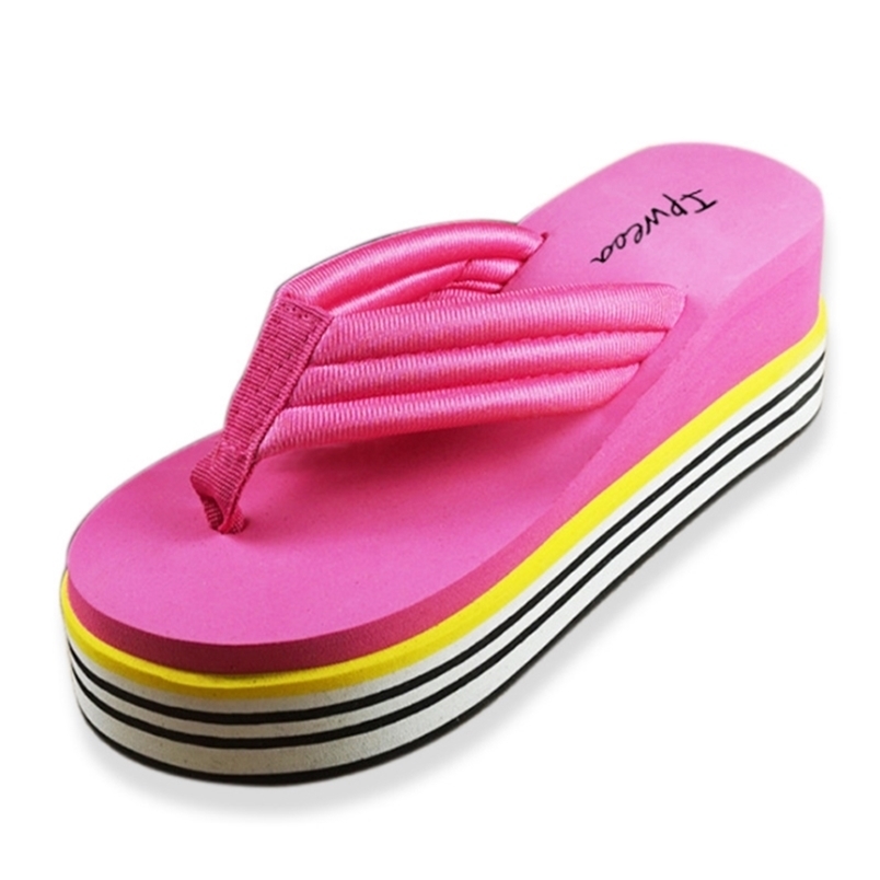 

Summer High Heeled Flip Flop Fashion Beach Sandal Women's Slope Heel Thick Bottom Cloth Strap Slippers 220429, White