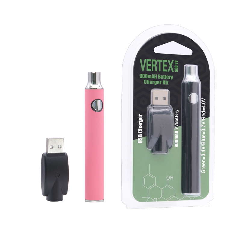 

LO Vertex Batteries Charger Kit 900mAh Vape Pens Cartridge Thick Oil Preheat Battery Fit 510 thread Vape Atomizer with Blister Packaging