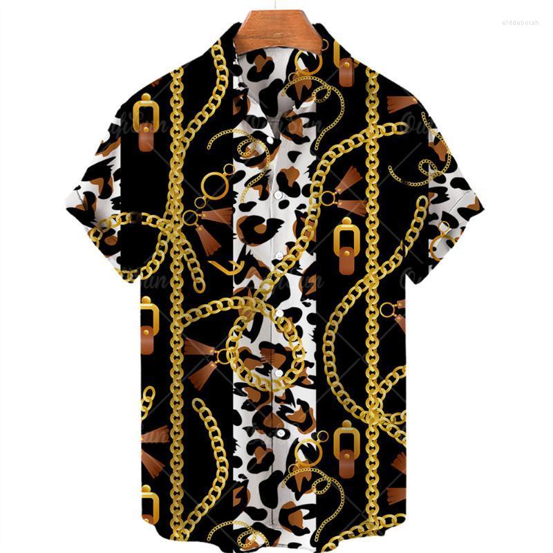 

Men' Casual Shirts Summer 3d Print Shirt For Men Women Oversized Short Sleeve Chain Pattern Character Top Unisex Cool Hawaiian ShirtMen' E, Zm-3070
