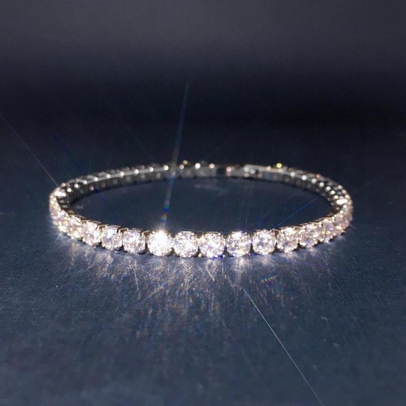 

Charm Bracelets Brand Anniversary Gifts Jewelry For Women Big Diamond Flower Bracelet Cute Sweet Jelly Silver JewelryCharm