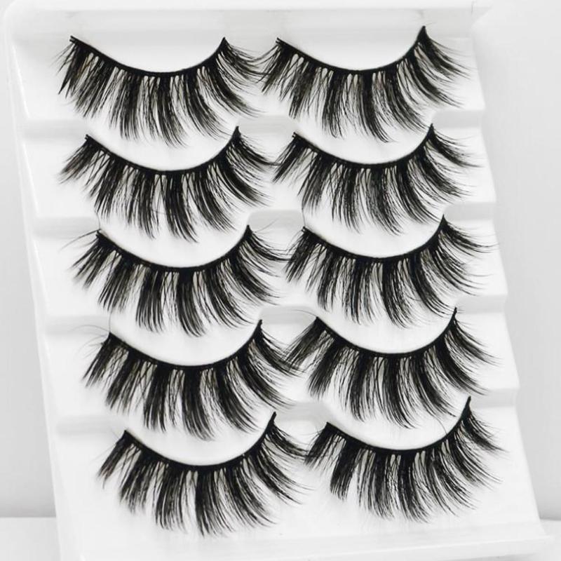 

False Eyelashes 5pairs 3D Mink Natural Thick Lashes Handmade Soft Makeup ExtensionFalse
