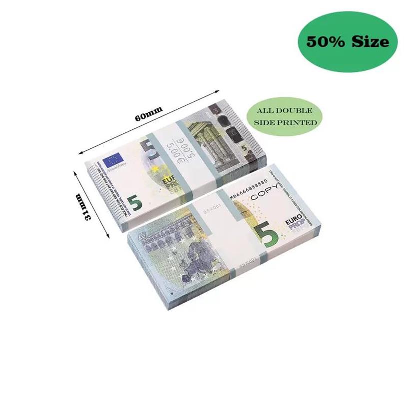 

50% Size Movie prop banknote Copy Printed Fake Money USD Euro Uk Pounds GBP British 5 10 20 50 commemorative toy For Christmas Gif239U