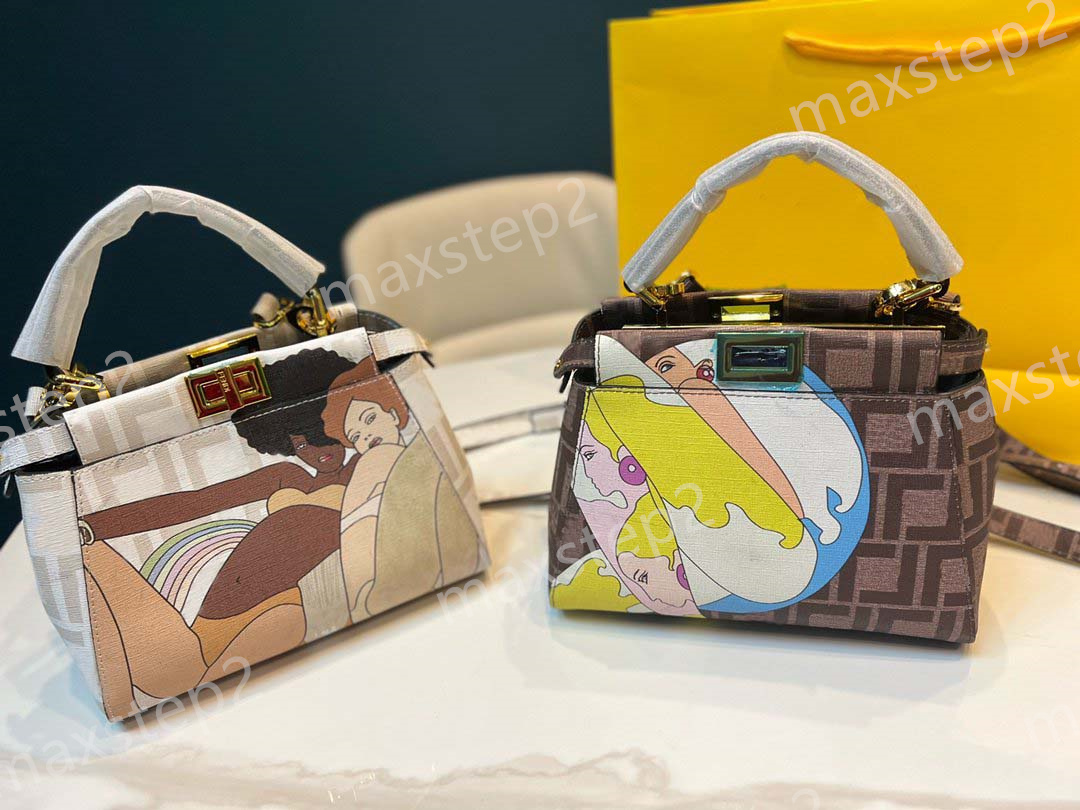 

2022 Spring Milan Graffiti Womens Shoulder Bag Modern Freedom Girl Pattern Vintage Metal Twist lock Cross Body Designers Luxurys Handbag 82442